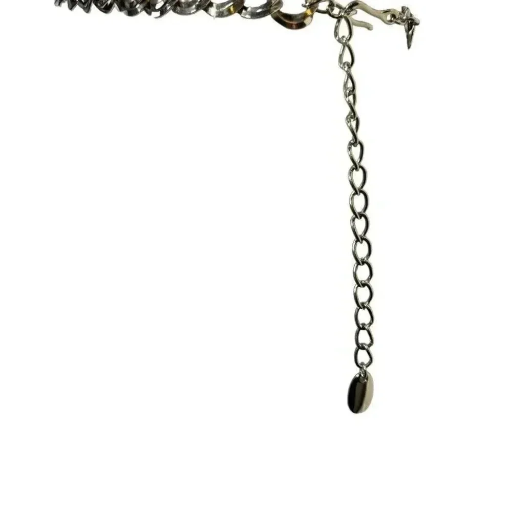 Vintage 80's chunky silver chain statement belt  37